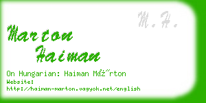 marton haiman business card